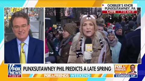 Punxsutawney Phil sees his shadow during Groundhog Day prediction