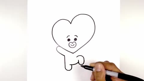 HOW TO DRAW BT21 TATA STEP BY STEP TUTORIAL