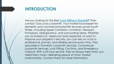 Best Lock Fitting in Thornhill