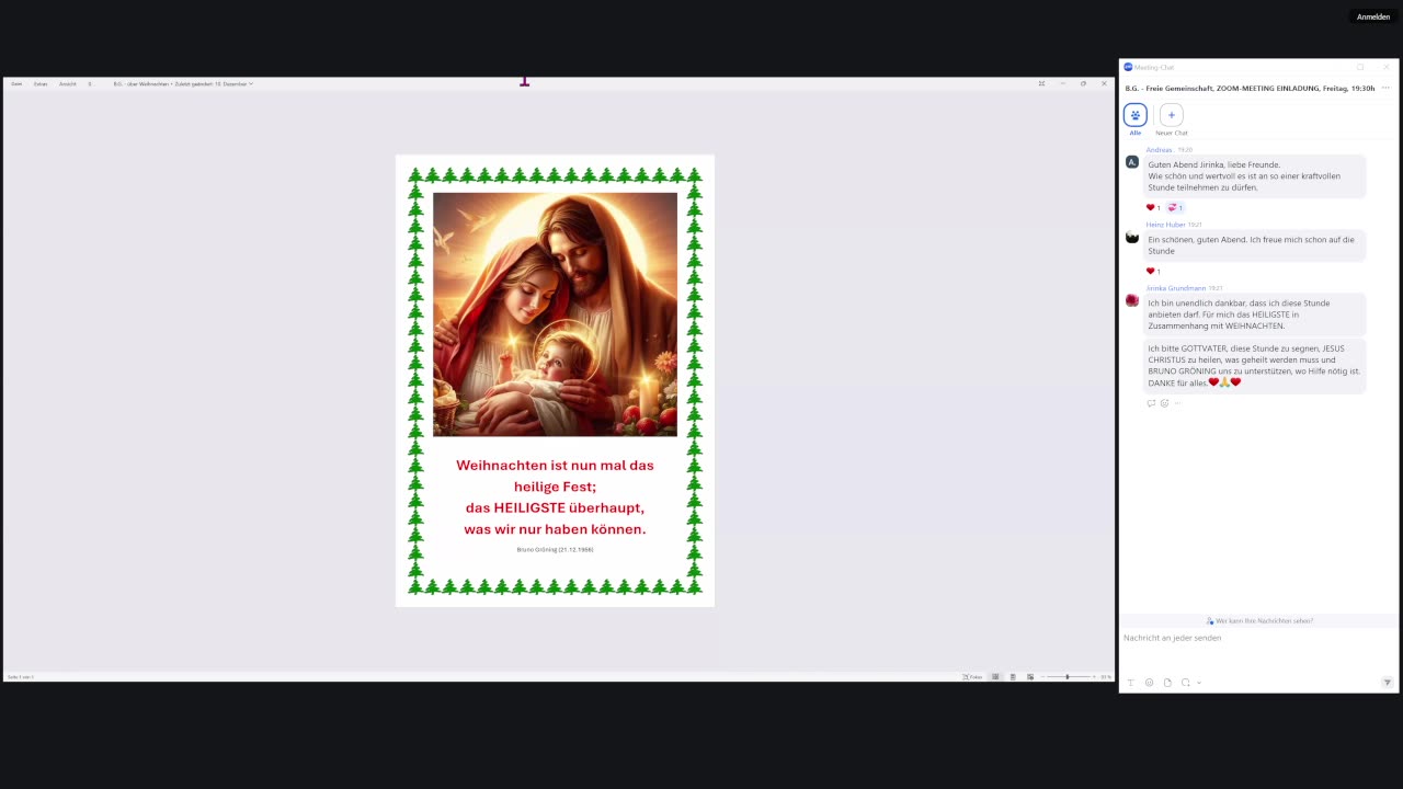 Weihnachtsfeierstunde mit J.G. 19.12.2025