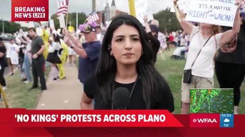 No Kings Protest Plano Officials predict there are 3,000 people at the protest_480p