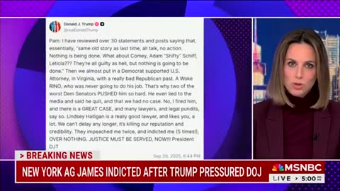 The PANIC is real. They're all losing their minds over Letitia James being indicted.