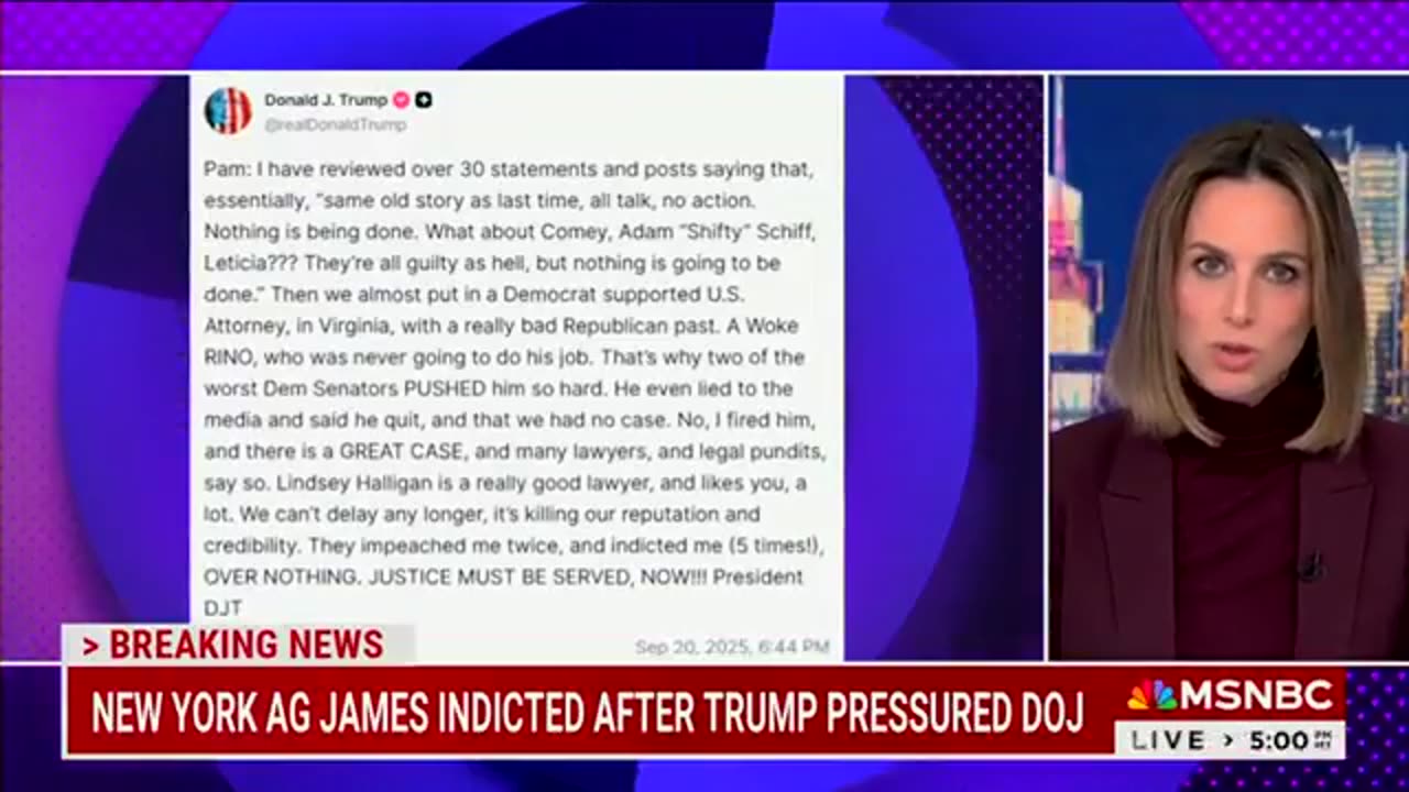 The PANIC is real. They're all losing their minds over Letitia James being indicted.