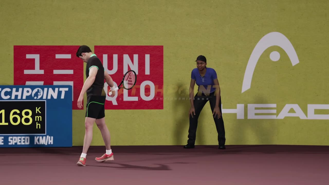 Top Spin 2K25 Federer vs Zverev Court Level View