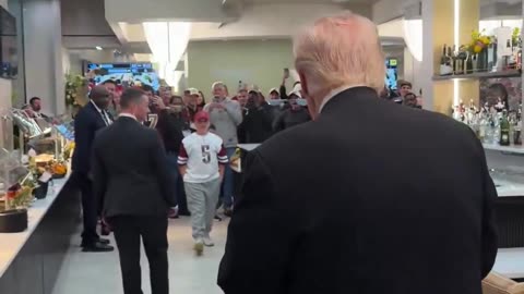 Incredible moment President Trump gives a young boy his presidential challenge