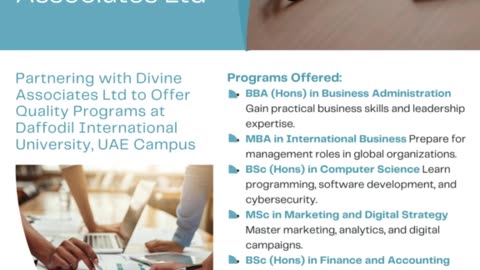 Excel in Business, IT & Finance at DIU UAE with Divine Associates Ltd
