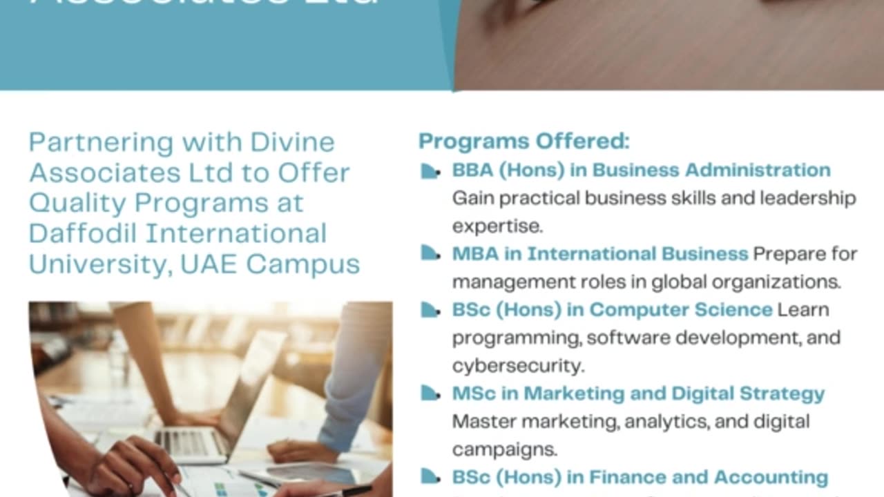 Excel in Business, IT & Finance at DIU UAE with Divine Associates Ltd