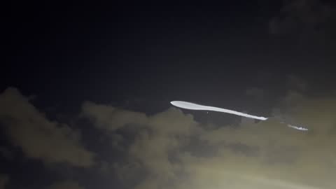 Rocket and contrails across the SoCal sky