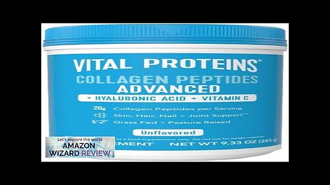 Vital Proteins Collagen Powder Supplement Hydrolyzed Peptides with Hyaluronic Acid Review