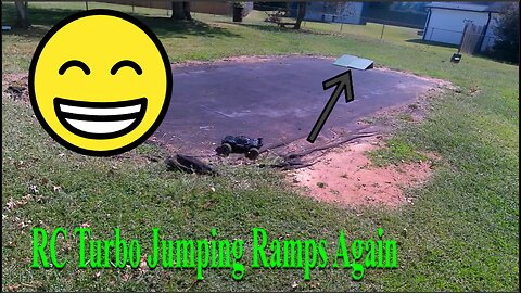 RC Turbo Jumping Double Ramps In The Back Yard Part 1