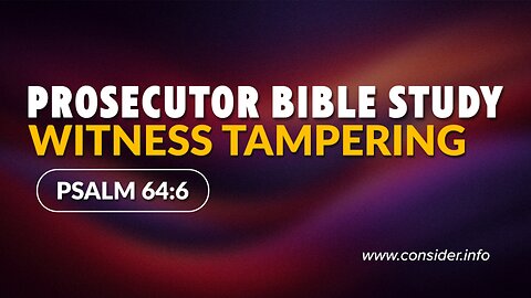 Witness Tampering Prosecutor Jason Simmons Bible Study