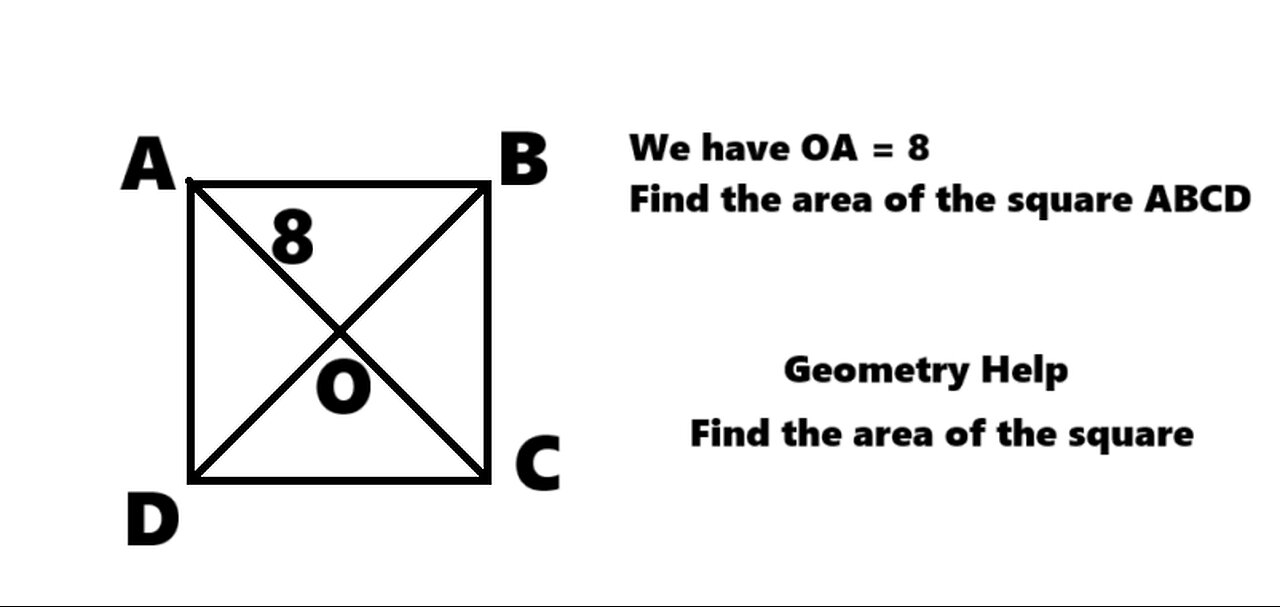 Algebra Help: How to find the area of the square by the half length of diagonal in the square