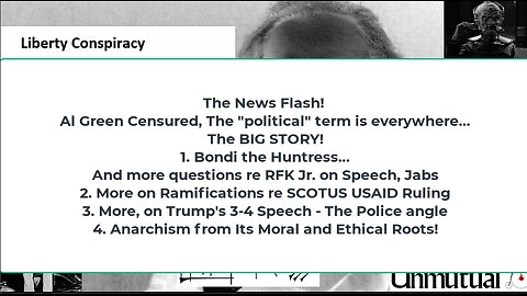 Liberty Conspiracy LIVE 3-6-25! Green Censure, Bondi Hunts Peace Advocates? Anarchy!