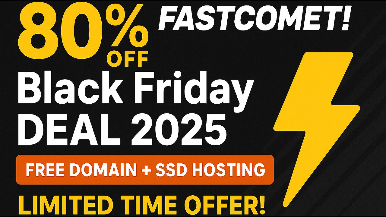 FastComet 2025 Black Friday & Cyber Monday Deals – Get 80% OFF Web Hosting + Free Domain!