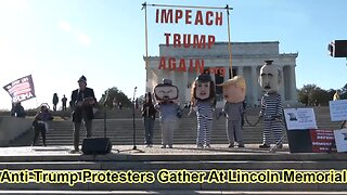 Anti-Trump protesters gather at Lincoln Memorial - October 17, 2025