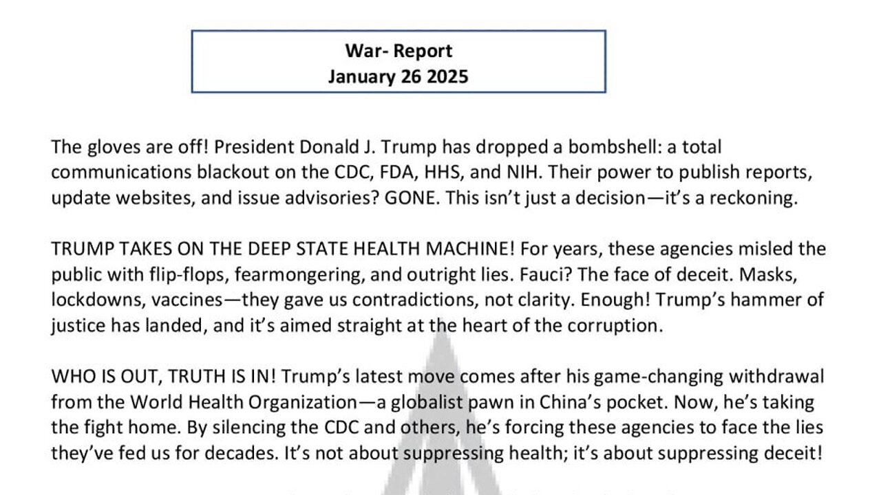 WAR REPORT - JANUARY 26 2025 - THE GLOVES ARE OFF