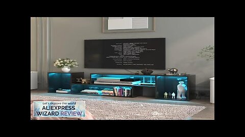 TV Stand Deformable TV Stand with LED Lights & Power Outlets Modern Review