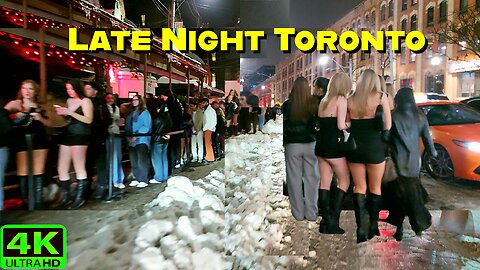 【4K】Snowed-In Nightlife: A Saturday Night Toronto's hottest spots Canada 🇨🇦