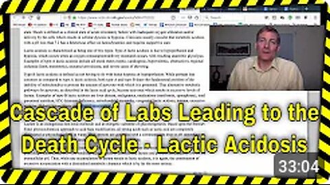 Lactic Acidosis: Cascade of Labs Leading to Death Cycle / Metabolic Syndrome - Dr. Darren Schmidt