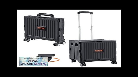 VEVOR Foldable Utility Cart 110 lbs Load Capacity Folding Portable Rolling Crate Review