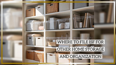 Where To File ISF For Other Home Storage And Organization