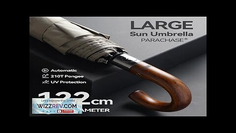 PARACHASE Large Umbrella Men Windproof Strong Luxury Automatic Umbrella UV Protection Review