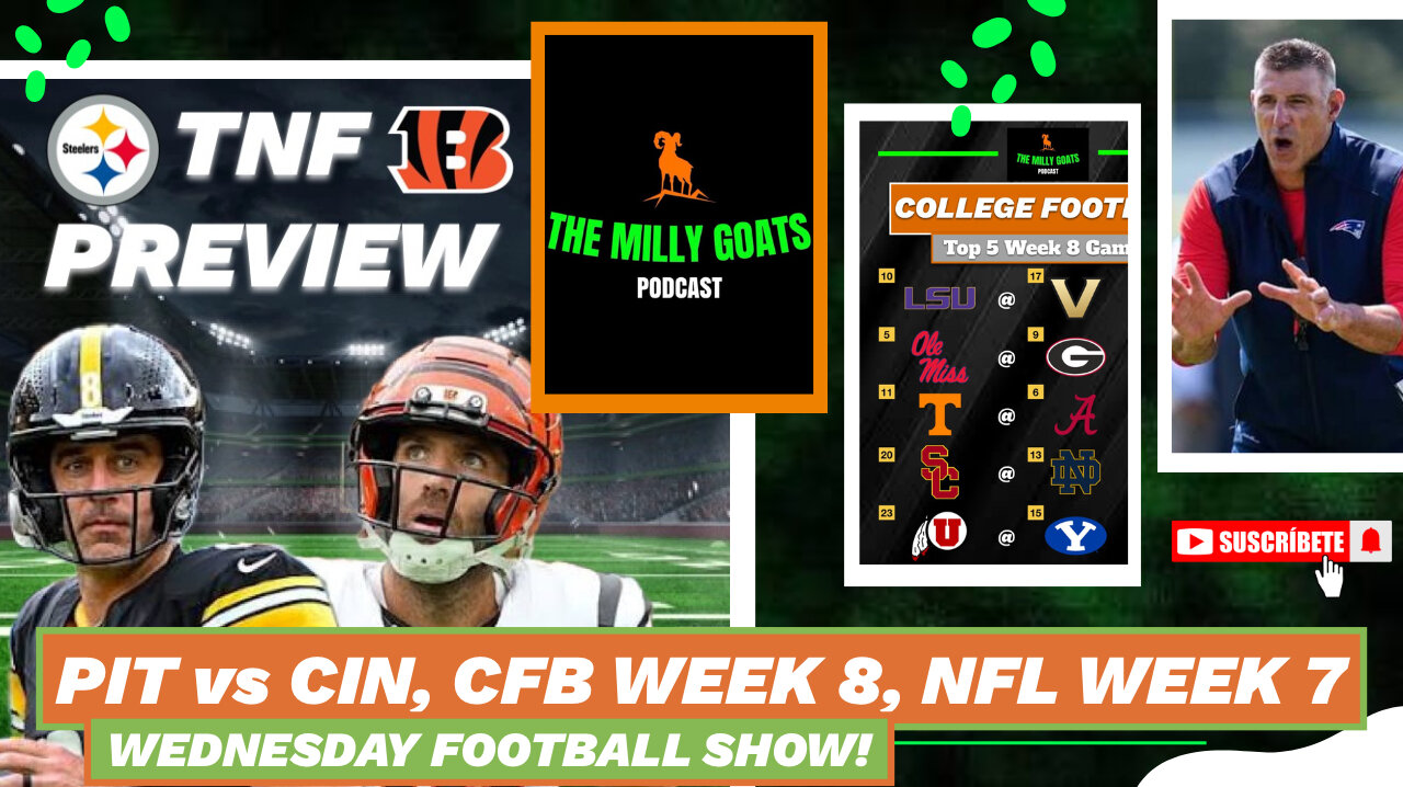 Steelers + Bengals TNF Preview, CFB Week 8 Upset Alert, & NFL Week 7 GOTW