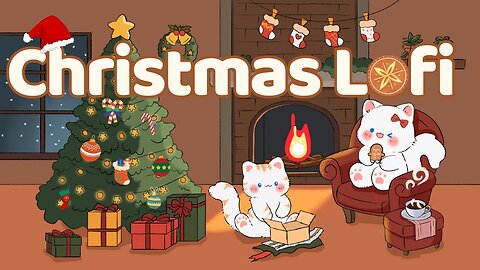 Christmas Lofi🎄Lofi Kitty 🔔1 Hr Song ☕lofi chill【Cute lofi music mix】🎁 study aesthetic chill
