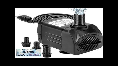 GROWNEER 550GPH Submersible Pump 30W Ultra Quiet Fountain Water Pump, 2000L/H, with Review