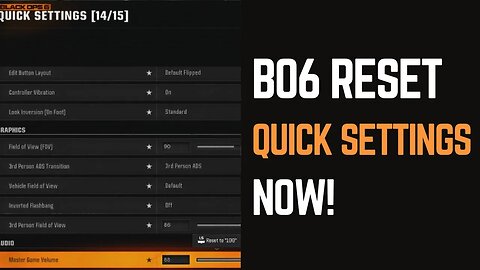 How to Reset Quick Settings in Black Ops 6: Quick Tutorial!