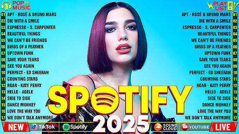 Dua Lipa, Adele, Maroon 5, Rihanna, The Weeknd - Pop music 2025*ROAD TO 100 Followers*