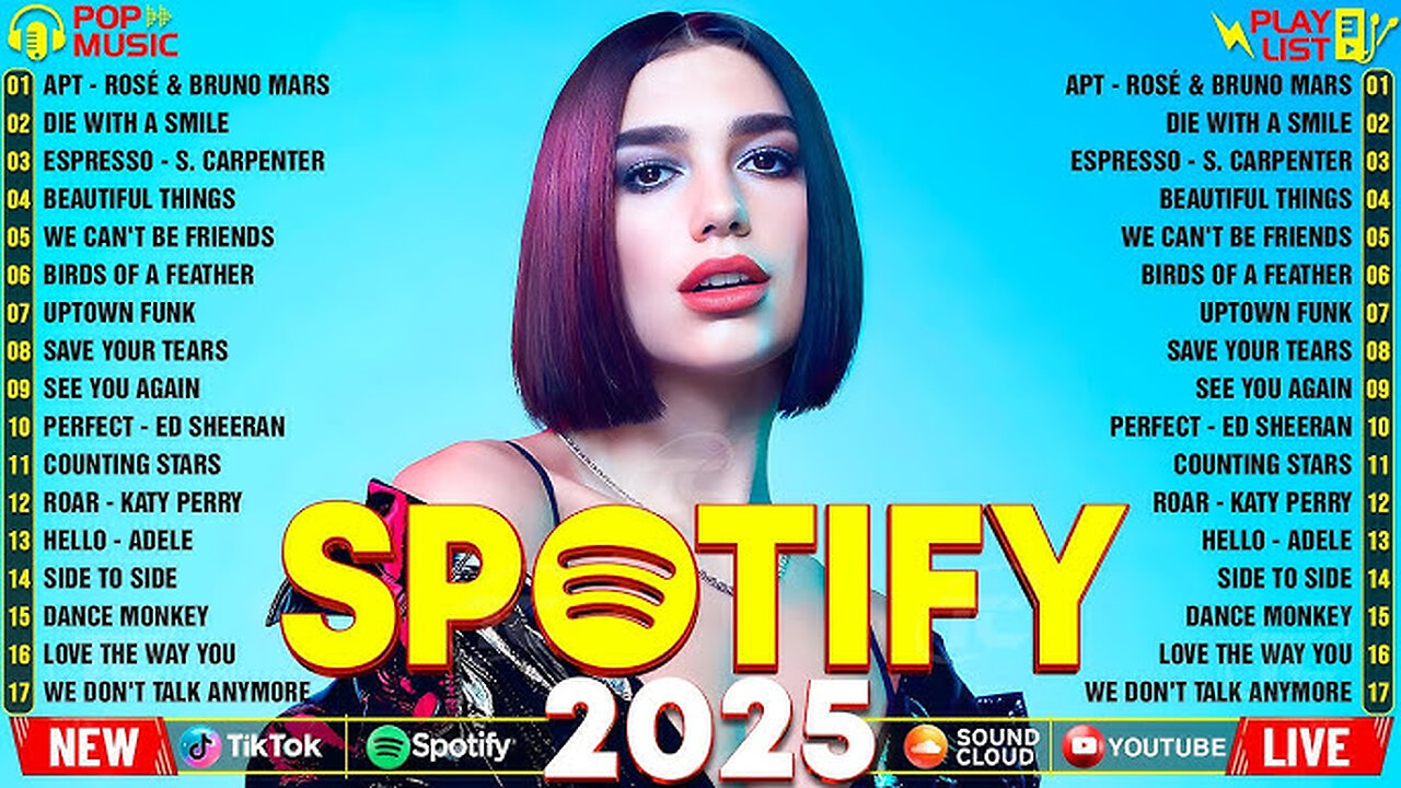 Dua Lipa, Adele, Maroon 5, Rihanna, The Weeknd - Pop music 2025*ROAD TO 100 Followers*