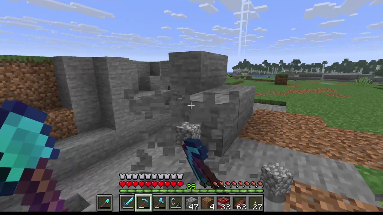 Minecraft. Hanging out Prepping Land for a Build.