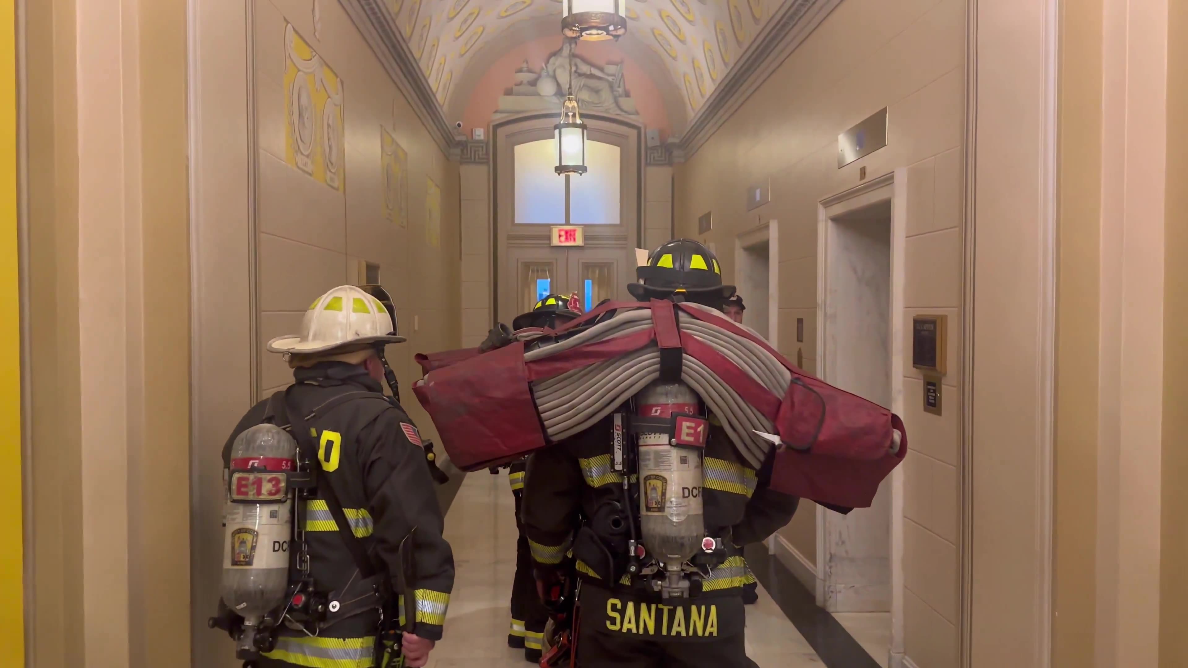 DC Fire Dept. responds to small fire in the trolley system that runs between the Rayburn Building