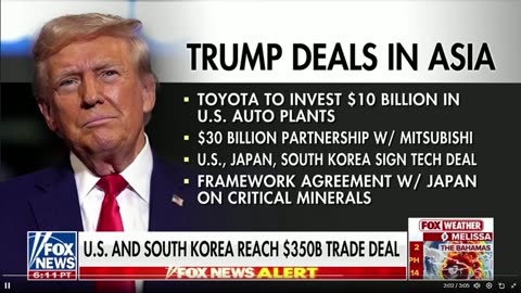 Tổng thống Trump ký thỏa thuận thương mại trị giá 350 tỷ đô la với Hàn Quốc.