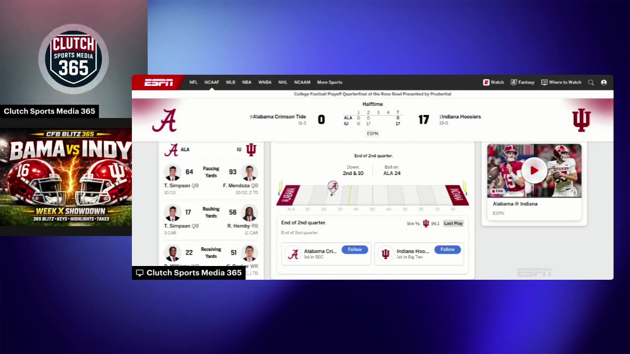 365 Blitz CFB Blitz Alabama vs Indiana