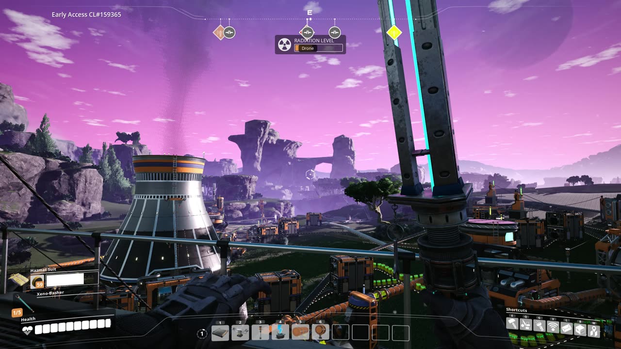 watching a drone launch in Satisfactory (alpha version)