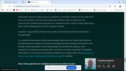 The REACH Solar Profile Discussion With Mr. Timothy Anderson 1