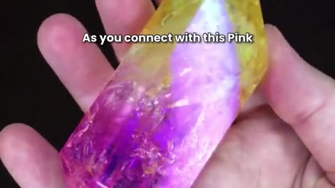 Pink & Yellow Crackle Quartz Double Terminated Point | Chakra Healing, Balance & Confidence