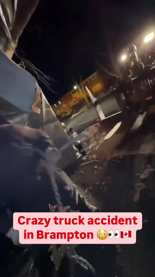Crazy Truck Accident in Brampton, Ontario