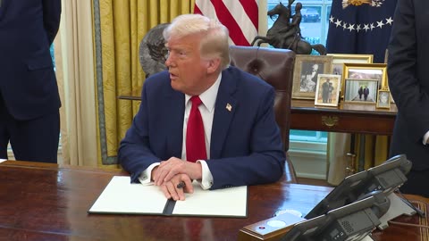 President Trump Signs Executive Orders in the Oval Office, Feb. 3, 2025