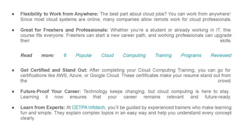 10 Benefits of Enrolling in Cloud Computing Training