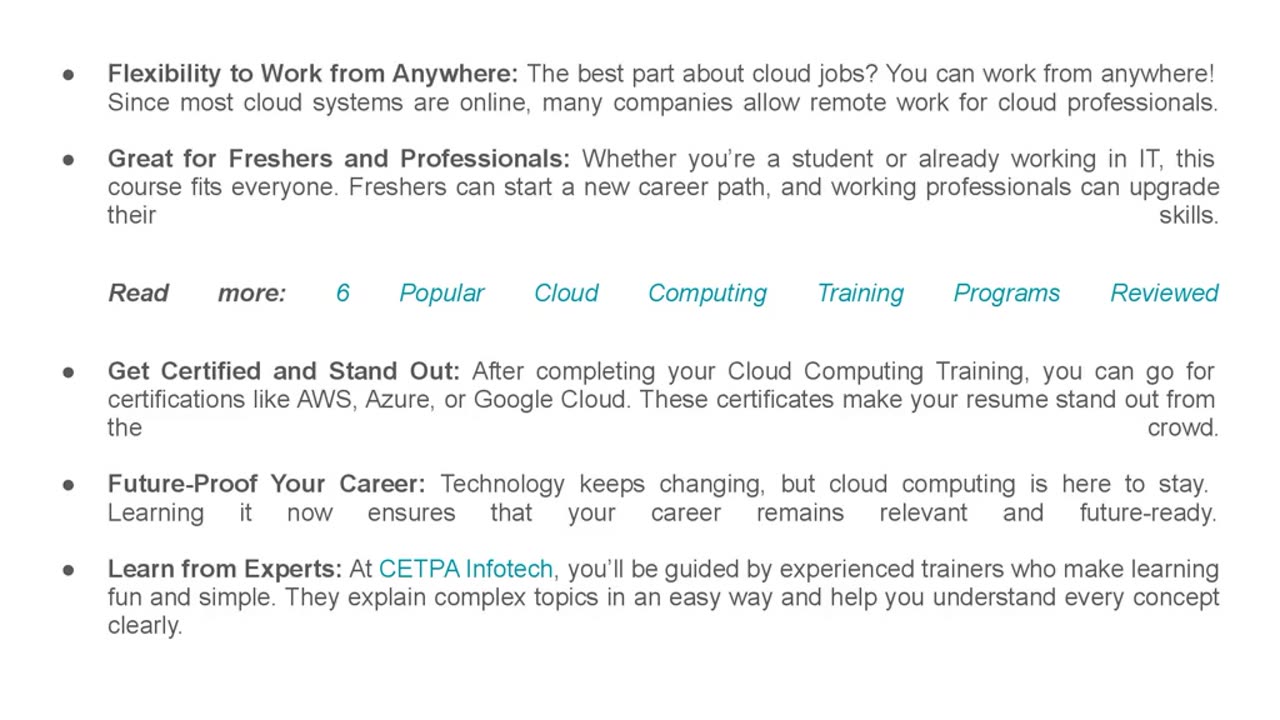 10 Benefits of Enrolling in Cloud Computing Training