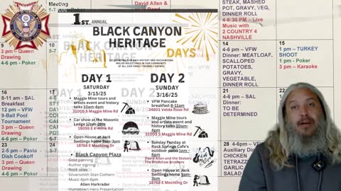 Black Canyon City Show VFW Calendar for March