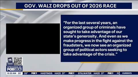 Gov. Tim Walz Will Not Seek Another Term in 2026