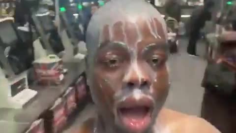 Migrant walks into a grocery store, takes his clothes off and starts pouring milk