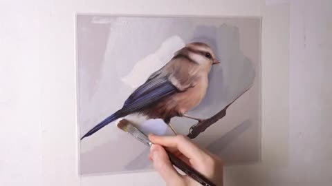 OIL PAINTING TIME-LAPSE || Bird