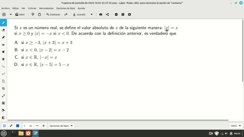 Math entrance exam question on absolute values