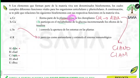 SAVIA REPASO 2025 - 2 | Semana 01 | Biología