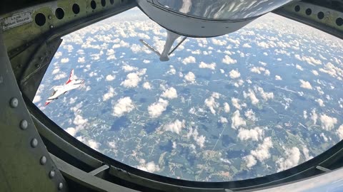 465th Air Refueling Wing and U.S. Air Force Thunderbirds aerial refueling operations b-roll package